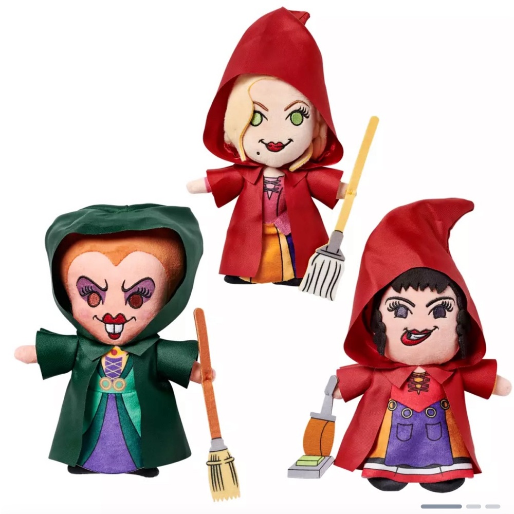 Sanderson Sisters Plush Set – Hocus Pocus – Small 6 1/2'' to 8''. New. Disney.